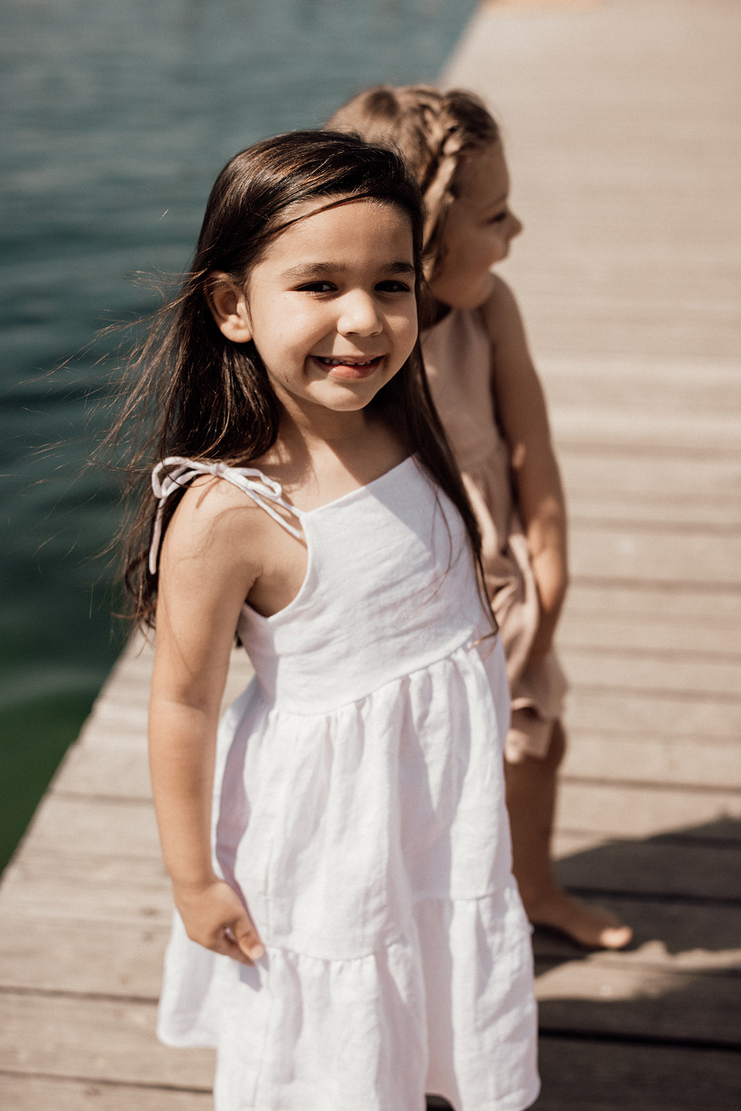 Alessia Linen Midi Dress - White