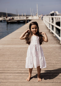 Alessia Linen Midi Dress - White