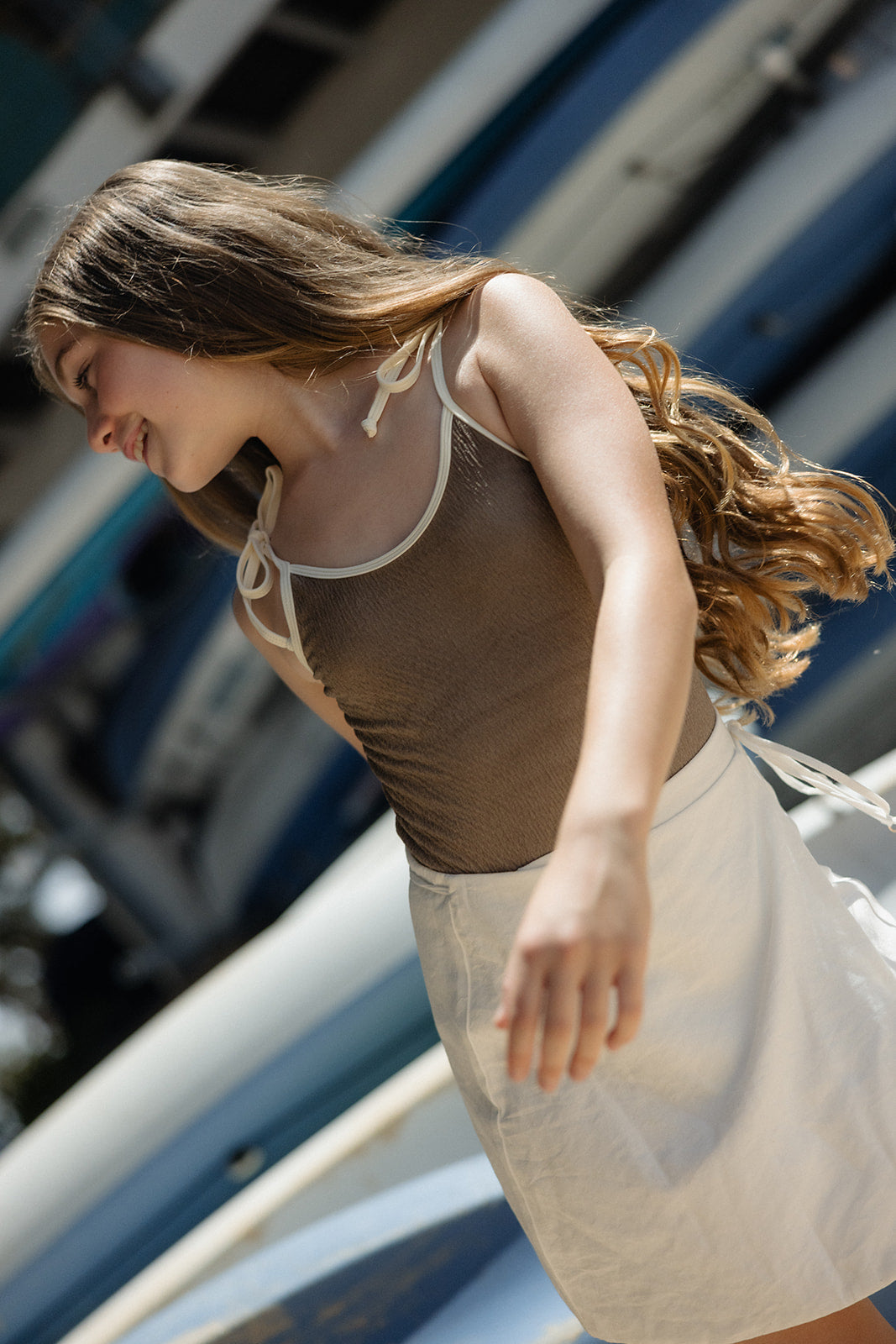 Girls Linen Wrap Skirt