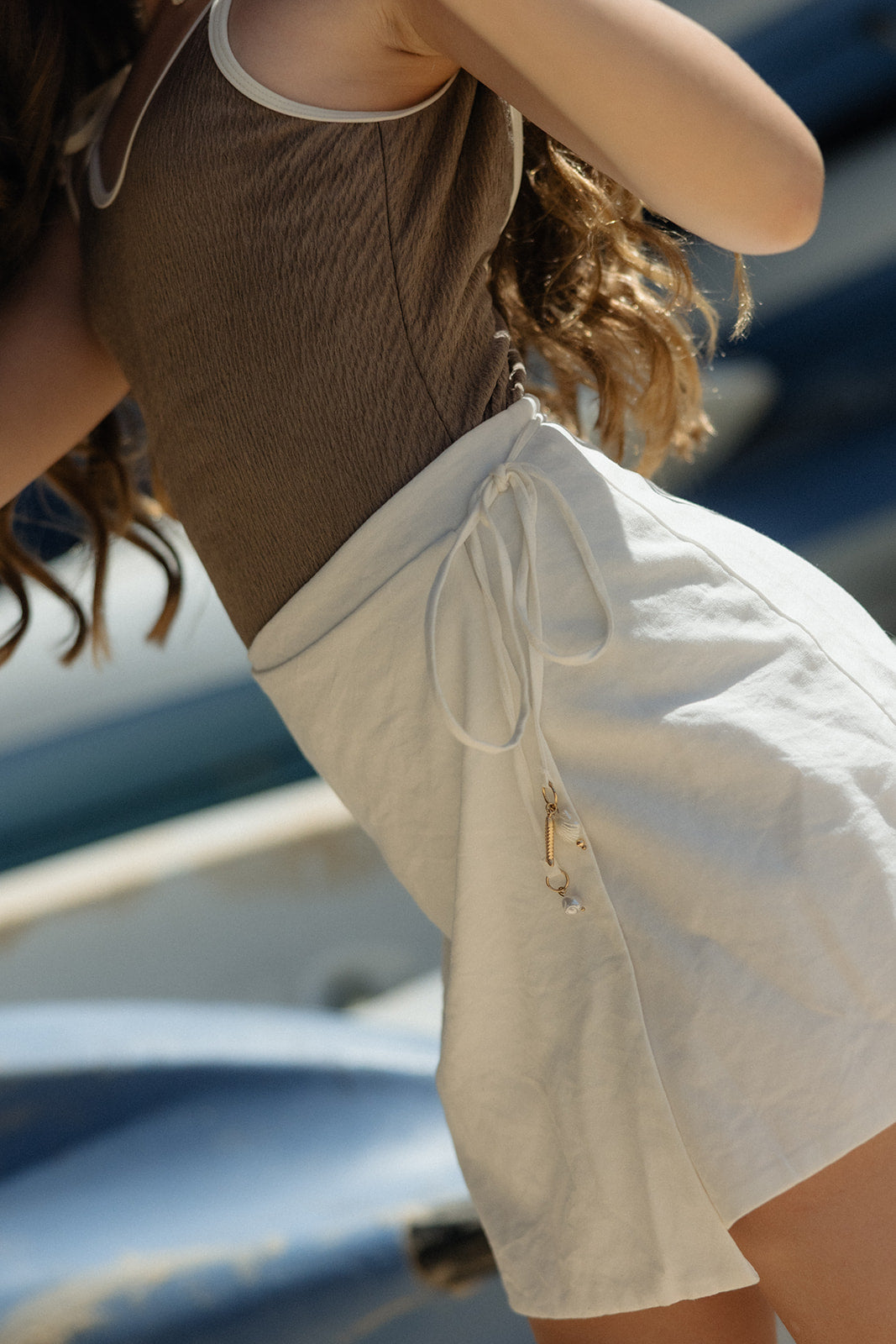 Girls Linen Wrap Skirt
