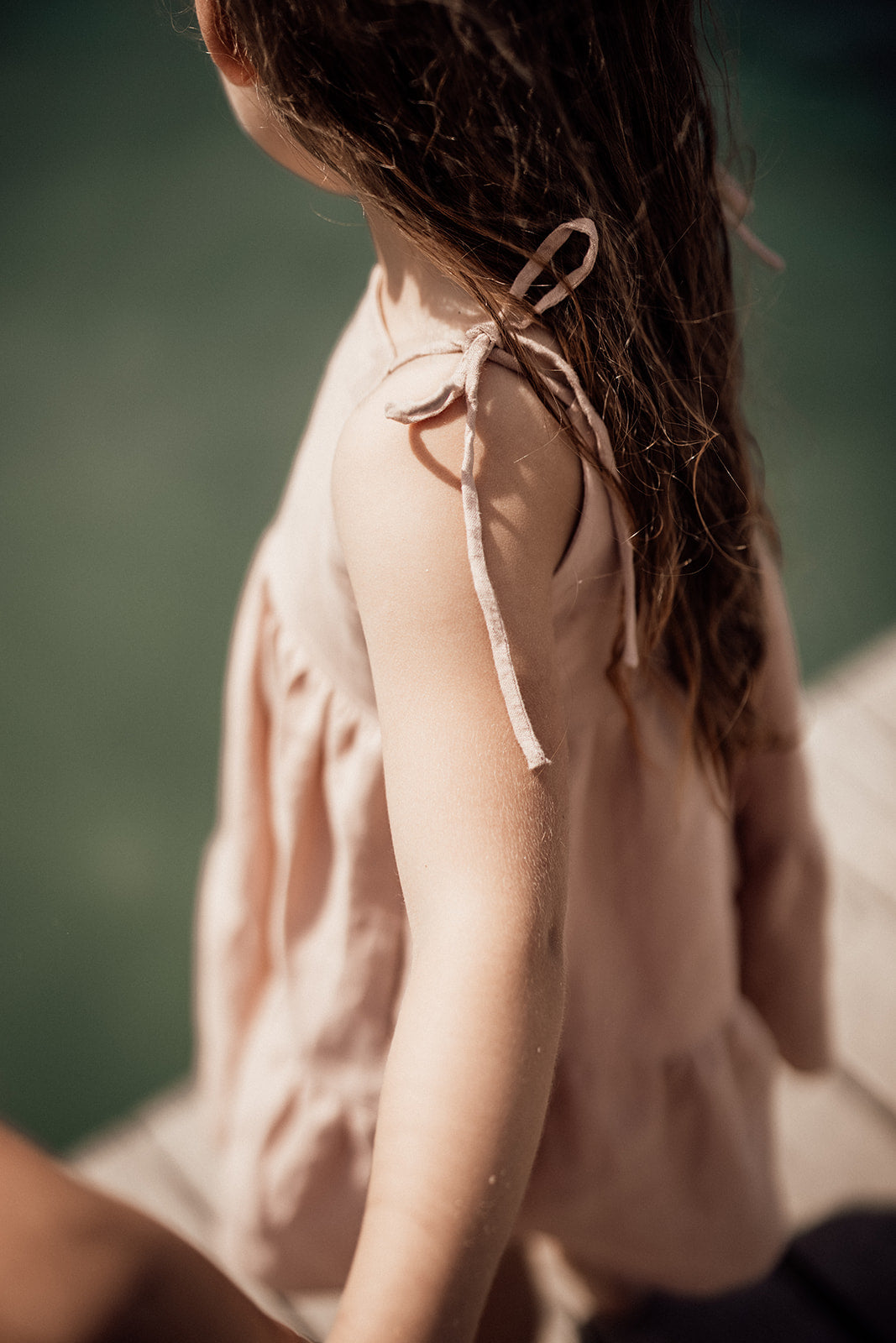 Alessia Linen Midi Dress - Pink Sea Salt