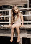 Ruffle one-piece - Gold stripe