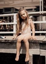 Ruffle one-piece - Gold stripe
