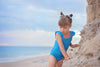Ruffle one-piece - Azure