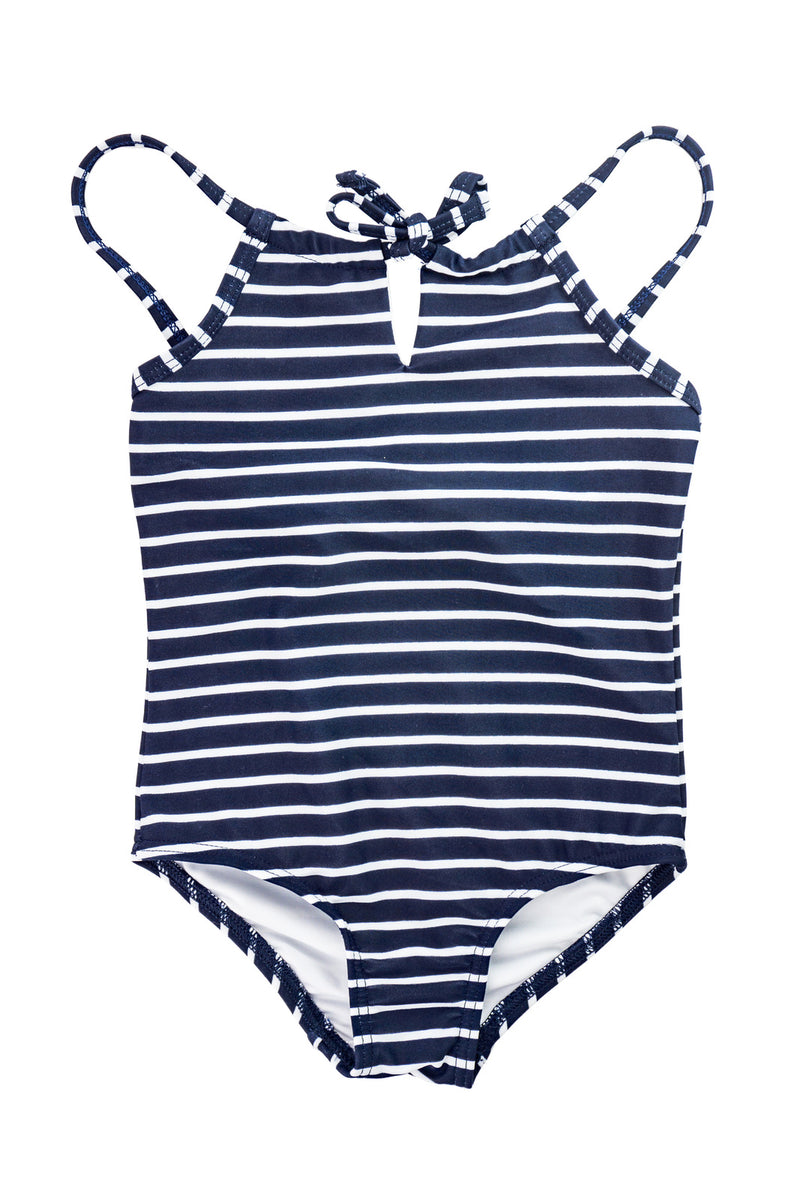 Tie front one-piece - Nautical Stripe