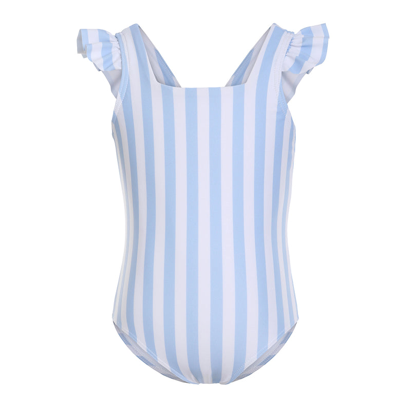 Ruffle one-piece - Blue stripe