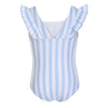 Ruffle one-piece - Blue stripe