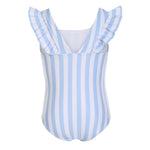 Ruffle one-piece - Blue stripe