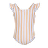 Ruffle one-piece - Gold stripe
