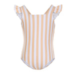 Ruffle one-piece - Gold stripe