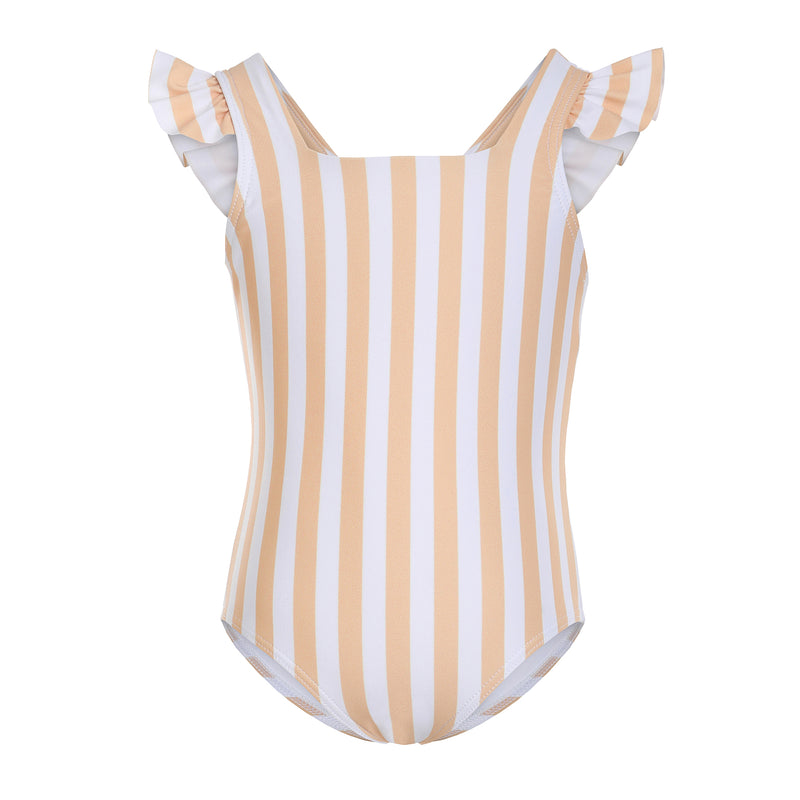 Ruffle one-piece - Gold stripe