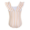 Ruffle one-piece - Gold stripe