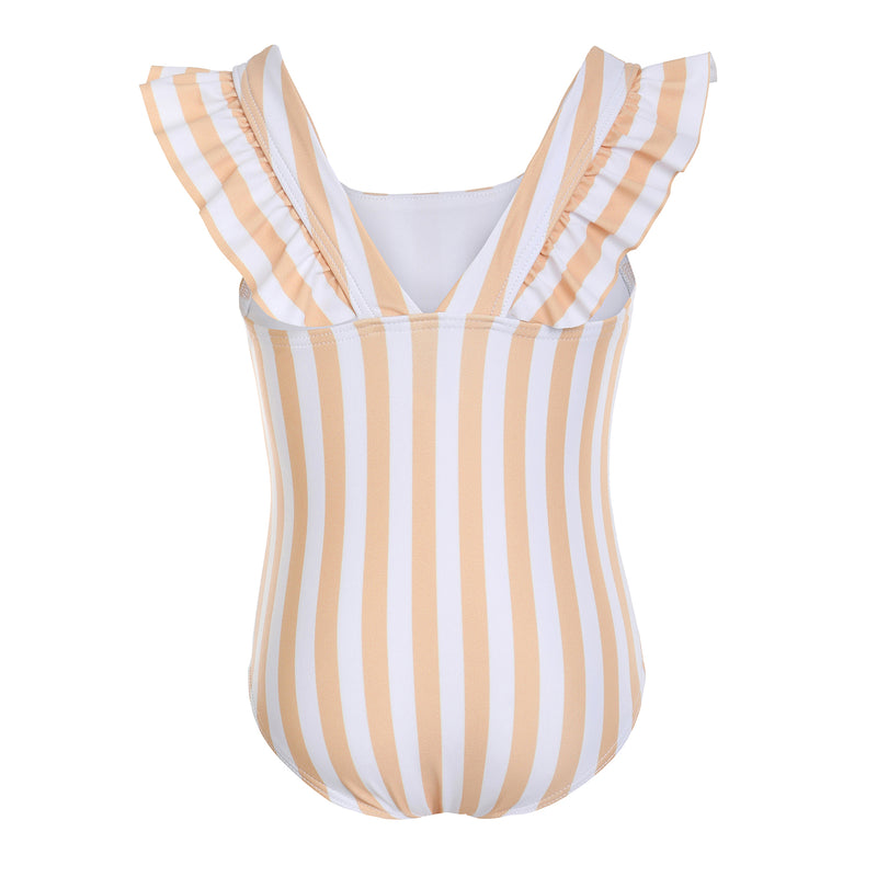 Ruffle one-piece - Gold stripe