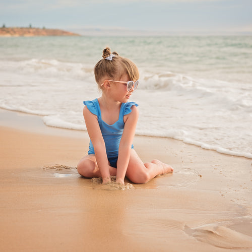 Ruffle one-piece - Azure